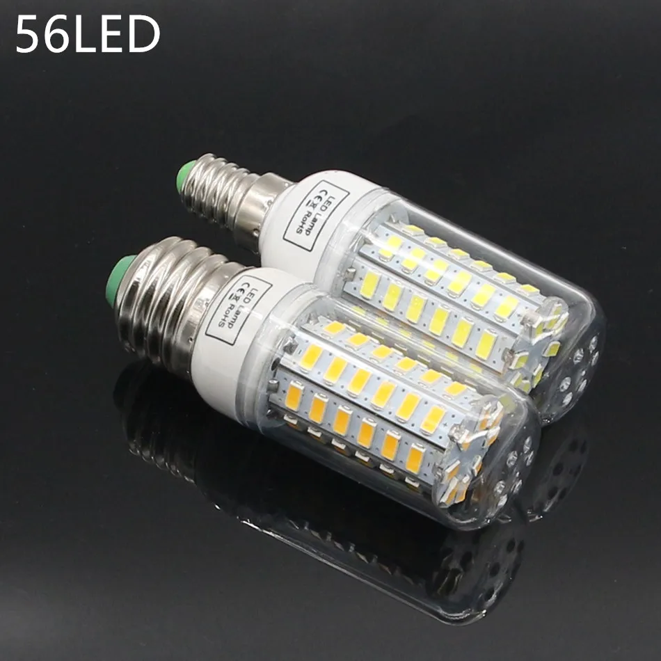 E27 светодиодный светильник 220V SMD 5730 E14 Светодиодный 24 36 48 56 69 72 s кукурузы лампы