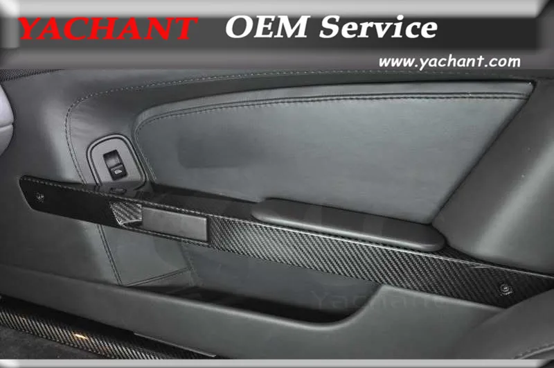 Car Styling Dry Carbon Fiber Door Handle Pull Trim Fit For 06 15