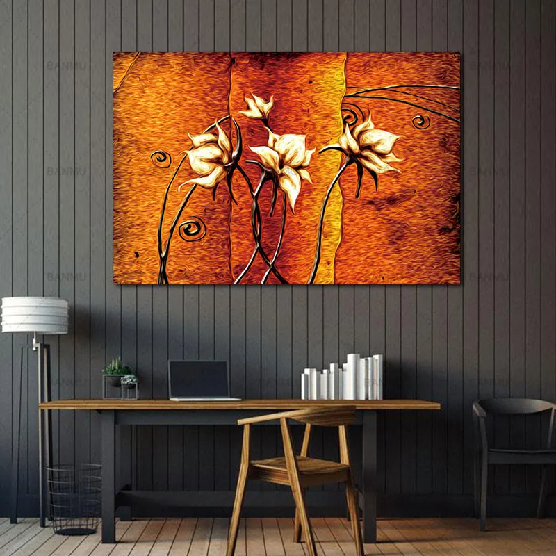 Picture Canvas Painting Flower Design Home Decor Print Wall Art Modular on for Living Room No Frame | Дом и сад