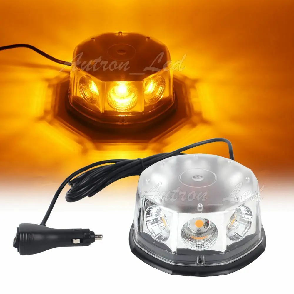

High Power Amber COB LED Warning Emergency Rotating Round Roof Top Strobe Light