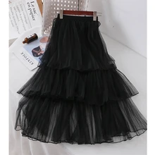 Женская сетчатая юбка весенне-летняя модная женская плиссированная юбка средней длины с высокой талией Женская Черная розовая юбка для дам