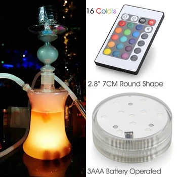 

1pcs Safety Waterproof Switch Hookah Shisha Accessories Battery Operated Led Light with Remote Controlled