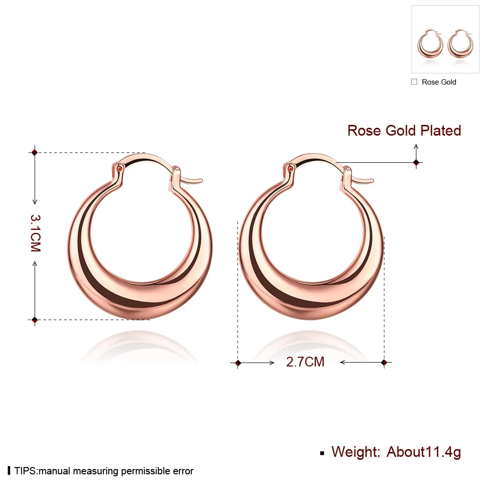 Rose gold moon shape hoop earrings (3)