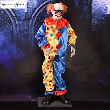 

Haunted House Escape Home Ktv Bar Halloween Decoration Scary Props Clown Doll Electric Scary Eyes Glowing Screaming Ghost Decor