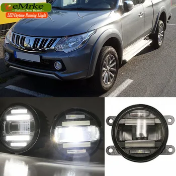 

eeMrke Car Styling For Mitsubishi Triton 2015 - up in 1 LED Fog Light Lamp DRL With Lens Daytime Running Lights