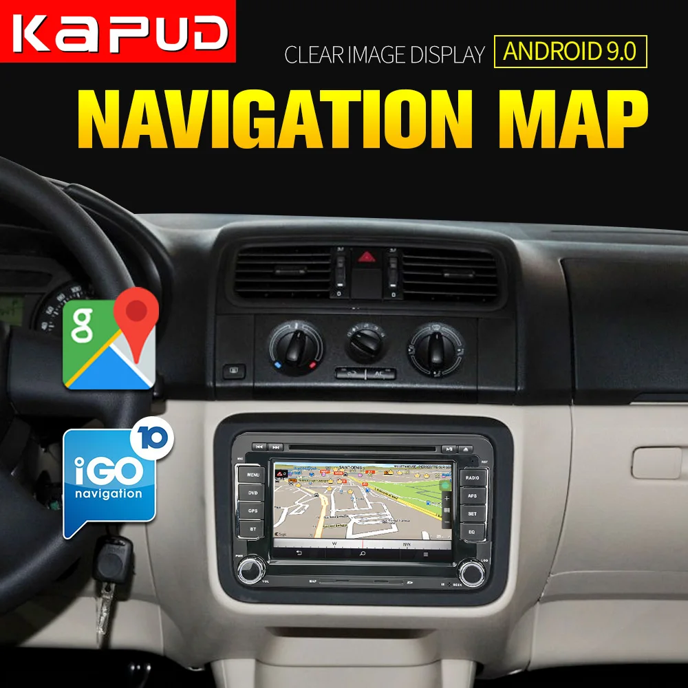 Clearance Kapud 2Din Car Radio Audio DVD Multimedia Player For Golf 5/Passat B6/Touran/Polo/Tiguan/Seat/Skoda Quad Core android 9.0 GPS 5
