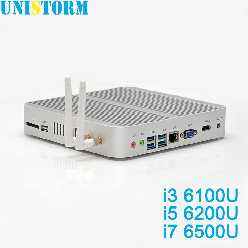 Lowest Price Fanless Intel Skylake Mini PC Win10 Barebone i3 6100U i5 6200U i7 6500U Intel HD Graphics 520 4K HDMI VGA USB Desktop Computer Lowest Price Fanless Intel Skylake Mini PC Win10 Barebone i3 6100U i5 6200U i7 6500U Intel HD Graphics 520 4K HDMI VGA USB Desktop Computer
