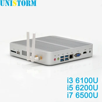 

Fanless Intel Skylake Mini PC Win10 Barebone i3 6100U i5 6200U i7 6500U Intel HD Graphics 520 4K HDMI VGA USB Desktop Computer