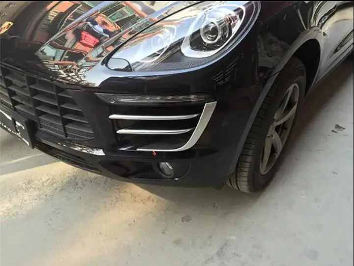 

Matt Front Fog Light Upper Cover Inerts Strip Trim 6pcs For Porsche Macan 2014 2015 2016