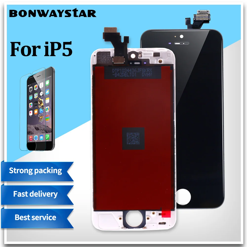 Bonwaystar AAA Quality For iPhone 5 5S LCD display replacement Assembly with Touch Digitizer screen glass | Мобильные телефоны и