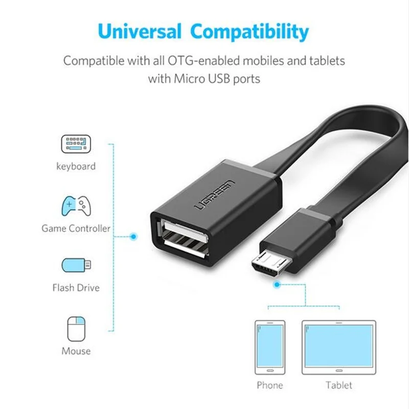 Ugreen micro usb to usb Adapter otg converter for Samsung s7 s6 sony xiaomi redmi note 5 4 otg cable Android Mobile phone tablet