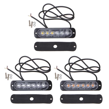 

6LED Car Emergency Strobe Light Bar Warning Flash Flashing Truck Car Headlight