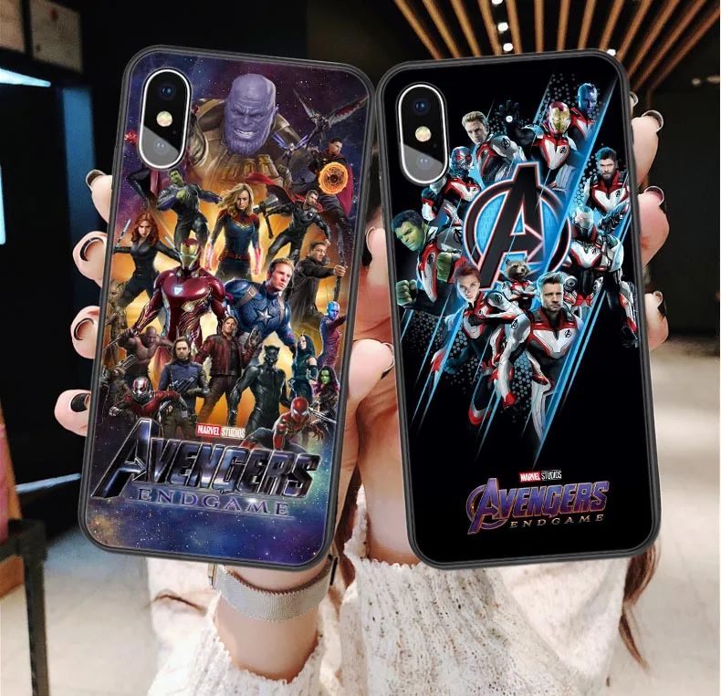 

Marvel Captain America Iron Man Avengers Endgame Thanos Soft Cover Phone Case for iPhone X SE 5 5S 6 6S Plus 7 8 Plus XR XS MAX