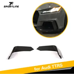 2 шт. Bumnper плавники Fender Vents Canards для Audi TTRS 2-двери купе карбоновое волокно передний плавники на бампер 2016 2017 2018