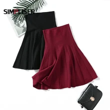 Трикотажная плиссированная юбка женская высокая стрейч мини юбки сексуальные рубашки юбки весна лето черный серый красный женские винтажные юбки