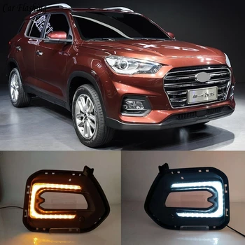 

Car Flashing 2PCS Flowing Turn Yellow Signal Function 12V Car DRL LED Daytime Running Light Fog Lamp For Hyundai IX35 2018 2019