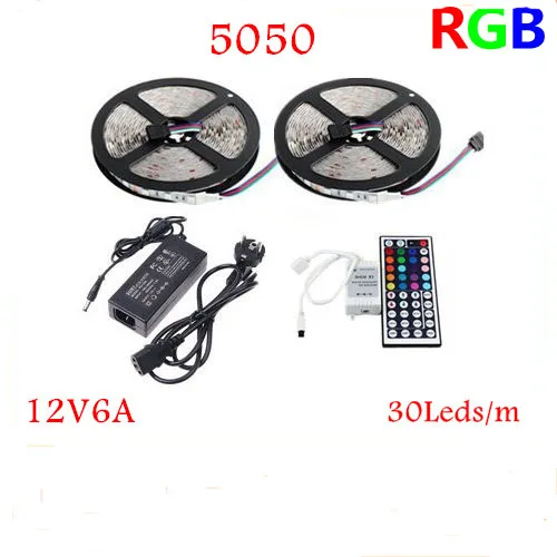 Светодиодные ленты 10 м 5050RGB 300 светодиодов светильник 30 светодиодов/м ИК