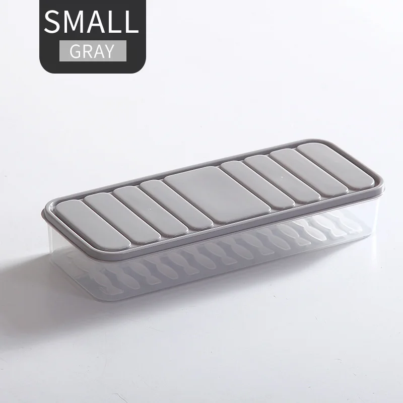 WORTHBUY контейнер для хранения продуктов в микроволновой печи кухонные аксессуары BPA БЕСПЛАТНО пластиковый органайзер для холодильника яйцо пельменей коробка для хранения - Цвет: Gray Small