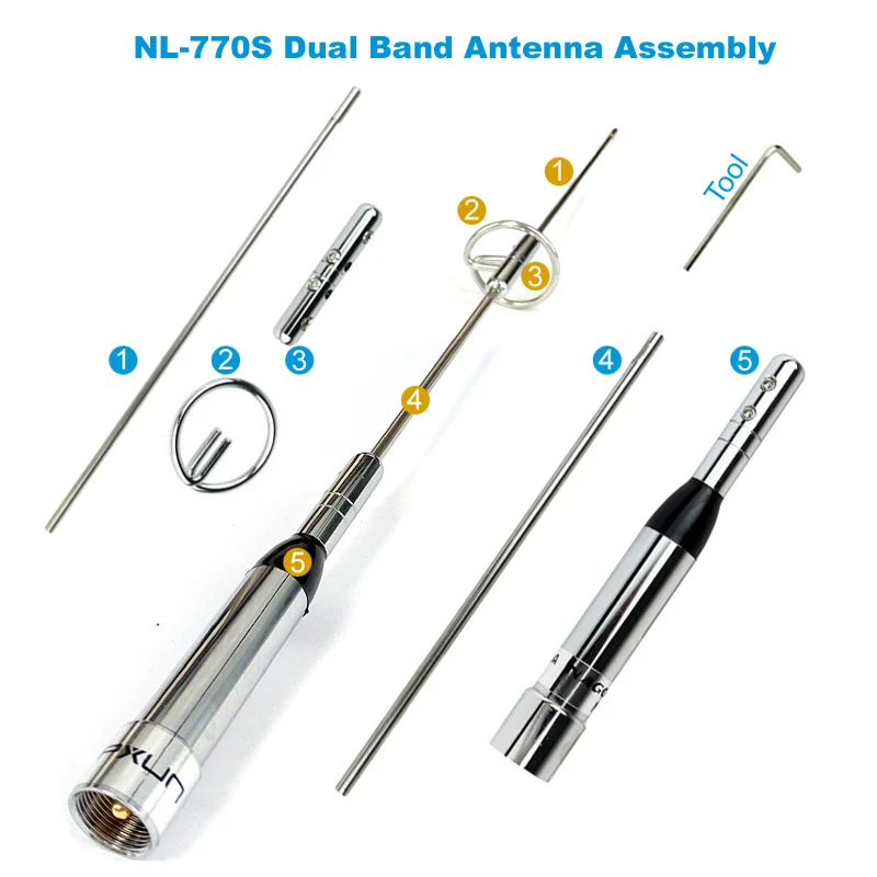 NL-770S Dual Band Antenna RB-400 Antenna Mount Bracket Clip 5M Coaxial Cable Kit For Car Radio 3