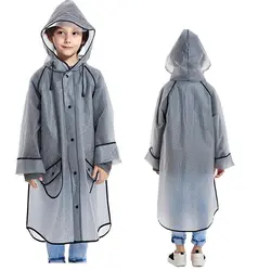 DINIWELL Eva прозрачный детский дождевик с капюшоном Оригинальный экологичный пончо костюмы волнистый горшок с принтом Модный Плащ с окантовкой