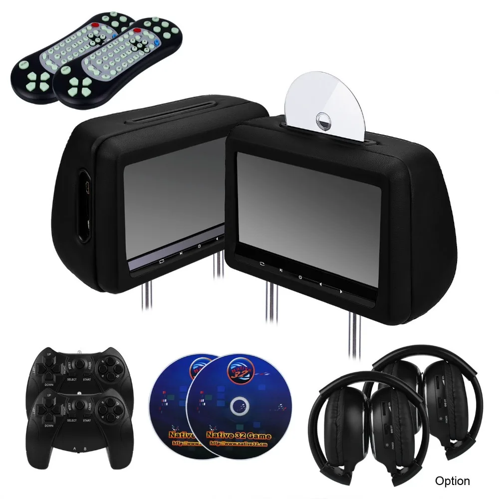 2pcs 10.1 inch Headrest DVD Player Car Rear Seat Media Player with FM