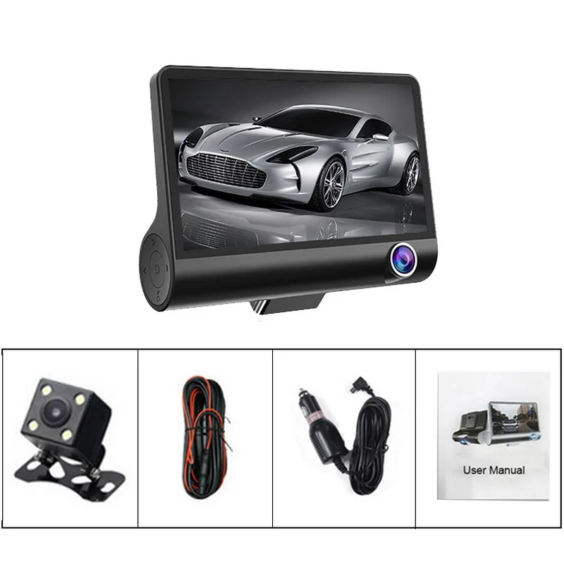 TOSPRA-4-0-Inch-Car-DVR-3-Camera-Full-HD-1080P-Dual-Lens-Rearview-Video-Camera