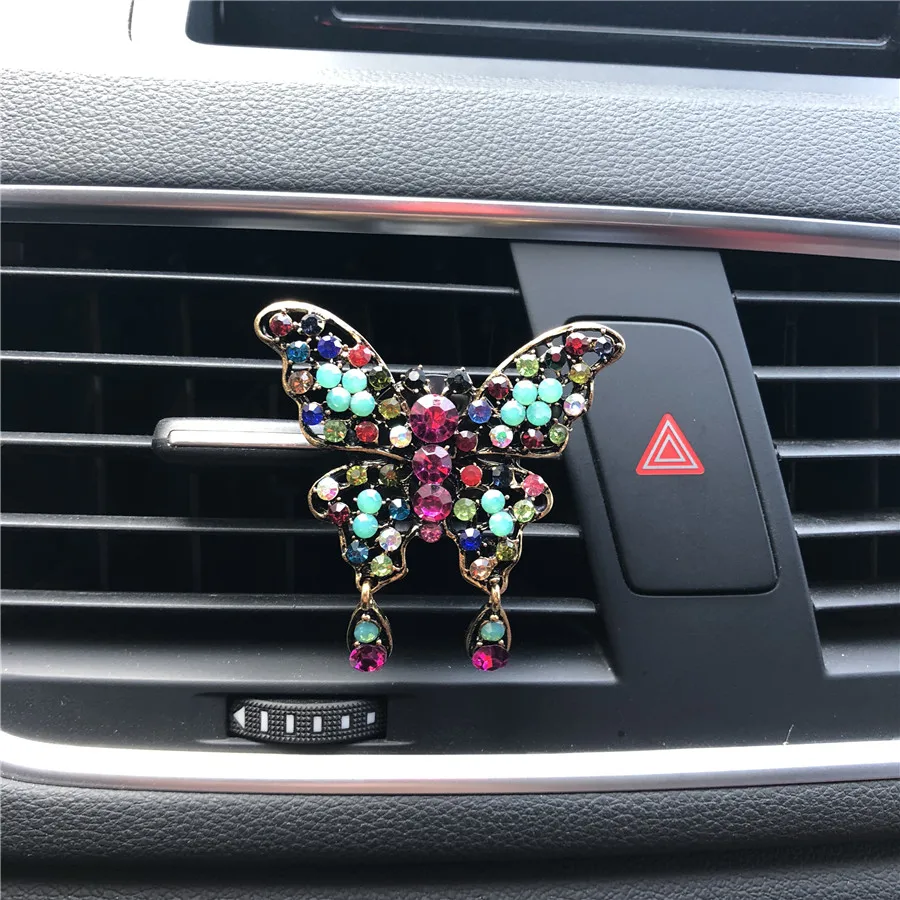 

Beautiful ladies' car adornment perfume Automobile air conditioning decoration Air Freshener Colourful butterfly Car perfume