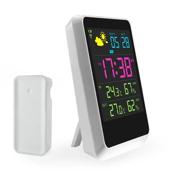 

Weather Station Clock Hygrometer Humidity Meter Monitor with Outdoor Sensor