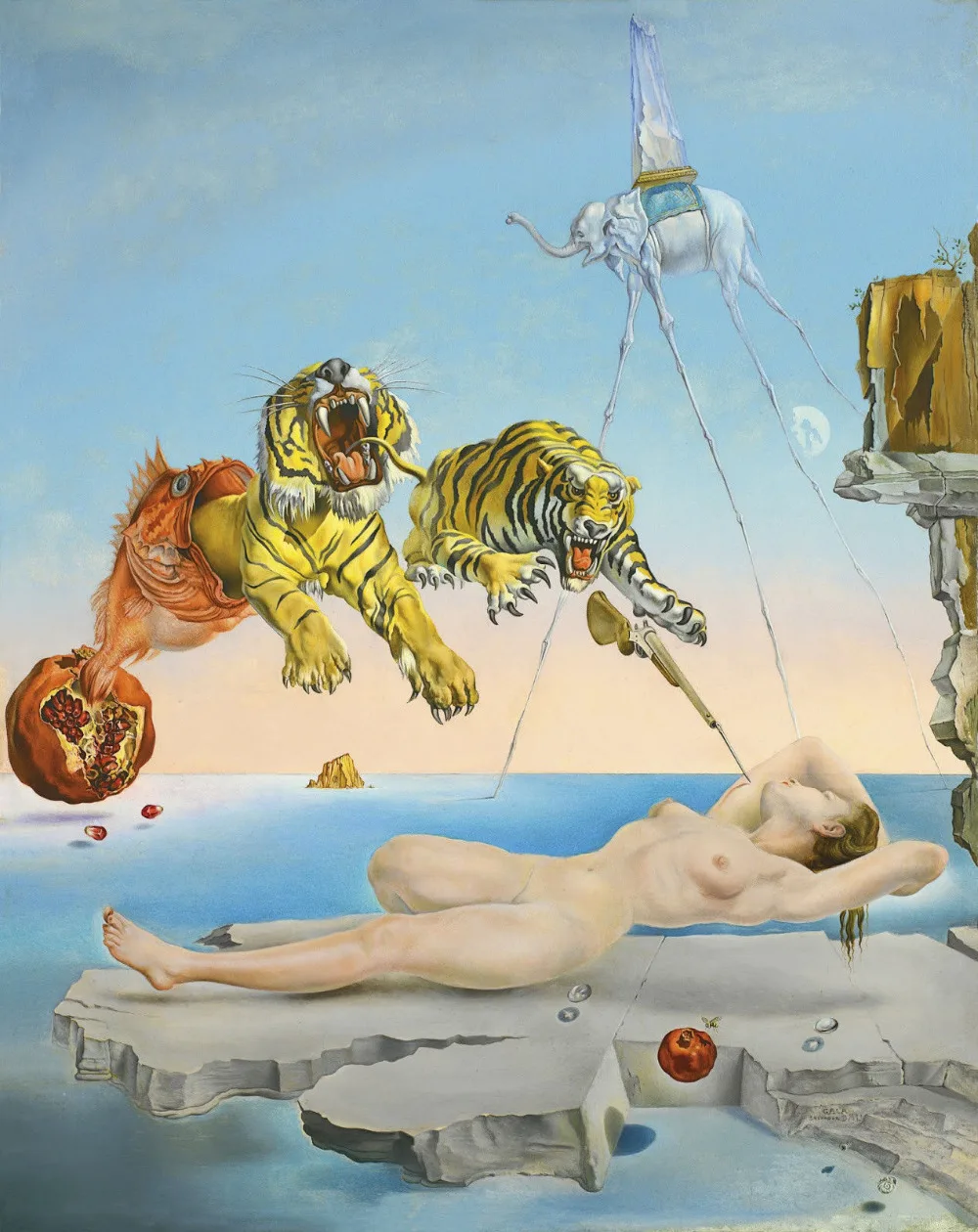 Salvador Dali Dream вызванный полетом пчелы художественный Настенный декор Шелковый