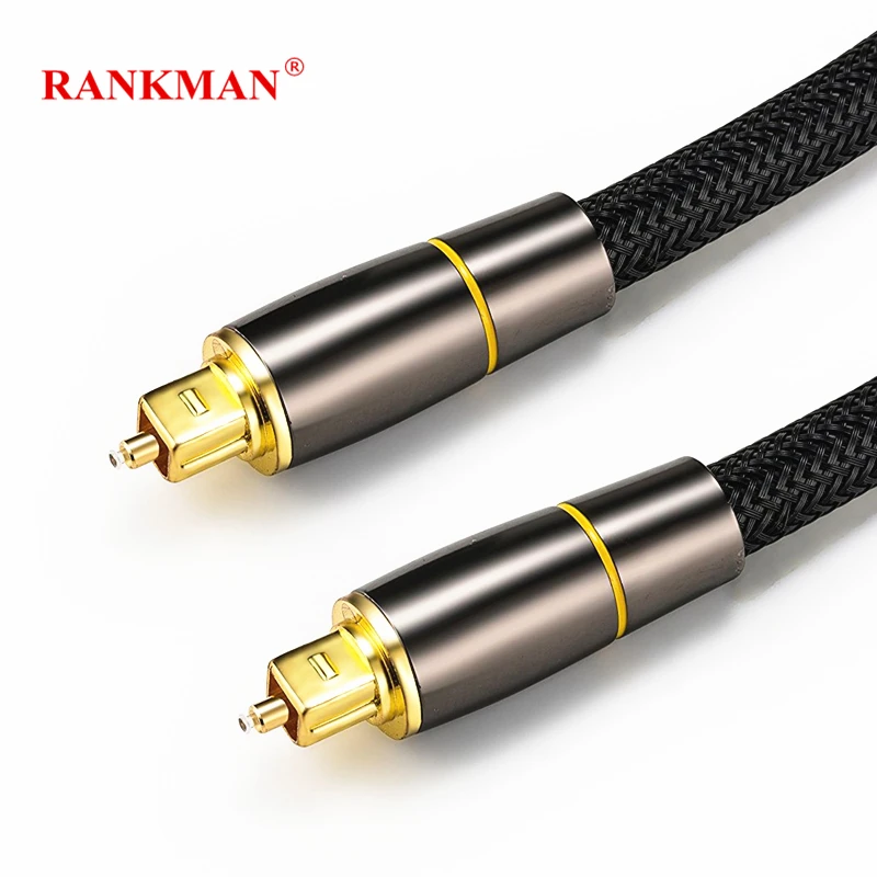 Rankman SPDIF Gold Plated Digital Optical Audio Cable Toslink Coaxial Cable for Amplifier Blu-ray Player Sound Bar DVD