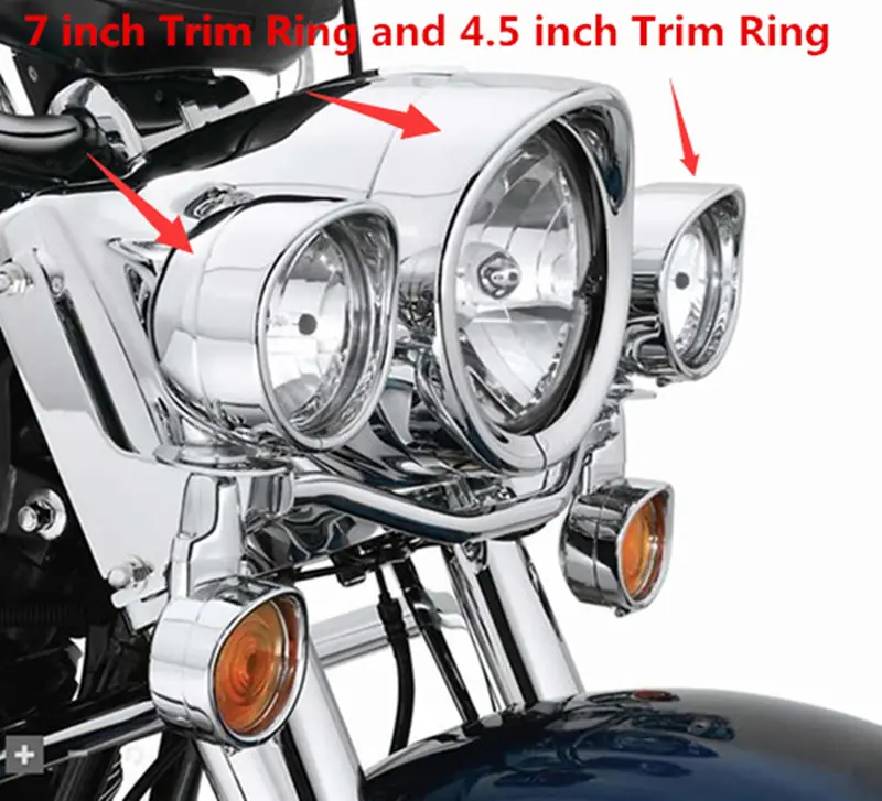 Buy Harley Street Glide Chrome 7" Headlamp Trim Ring 4