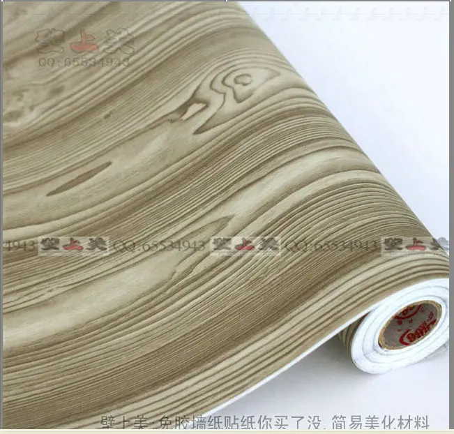 Grey wood grain PVC since without glue stick wallpaper simulation stickers Furniture refurbished sticker 45CMX10M pink | Обустройство