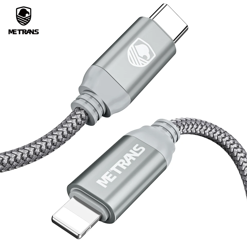 

Metrans USB Type C to Lighting Cable for iPhone XS Max XR X 8 7 6 Type C Charge for iPhone Nylon Cable USB C Cable for iPad Pro