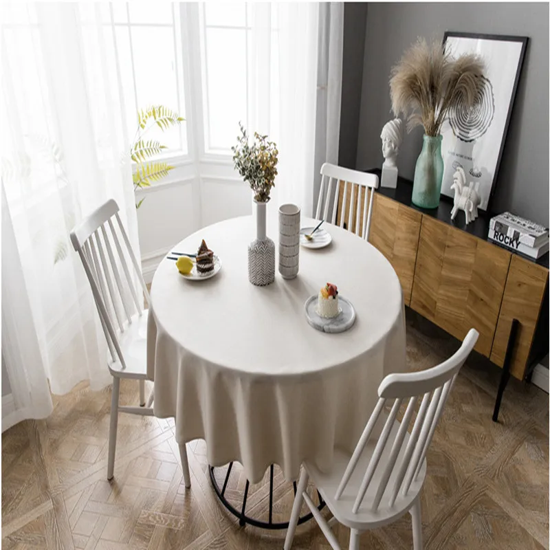

7-color modern minimalist polyester solid-color round table cloth hotel kitchen home decoration round table cloth