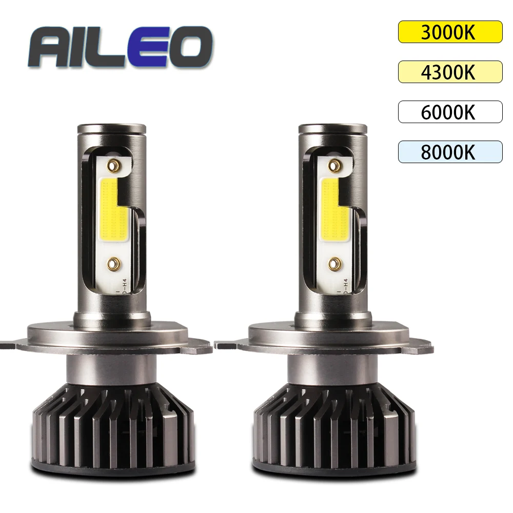 AILEO 2x автомобильный головной светильник HB2 светодиодный HB3 H7 H8 9012 H3 H16(JP) H11 H1 H9 HB4 72