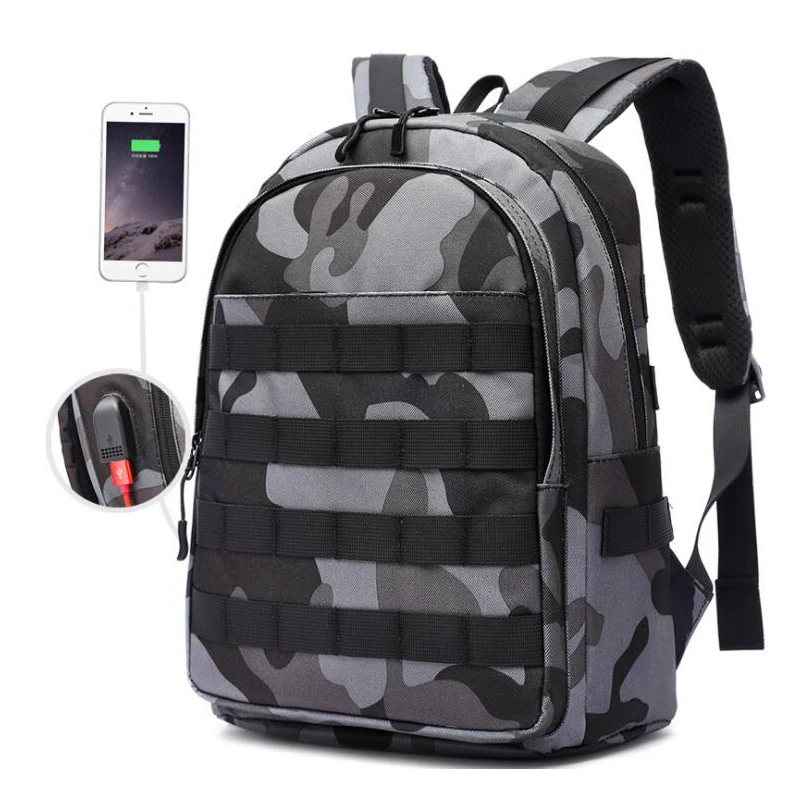 Мужской рюкзак PUBG, школьные сумки, Mochila Pubg, камуфляжный рюкзак, для путешествий, военный, USB, для наушников, рюкзак