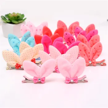 

Cute Baby Girl Hair Clips Handmade Rabbit Ear Hair Clip Cute Bow Resin Diamond Barrettes Children Headwear Kids Hair Accessorie