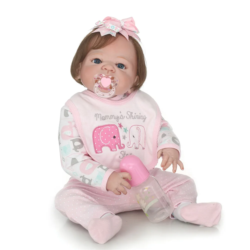 23"57cm full silicone reborn babies dolls princess infant bebe alive