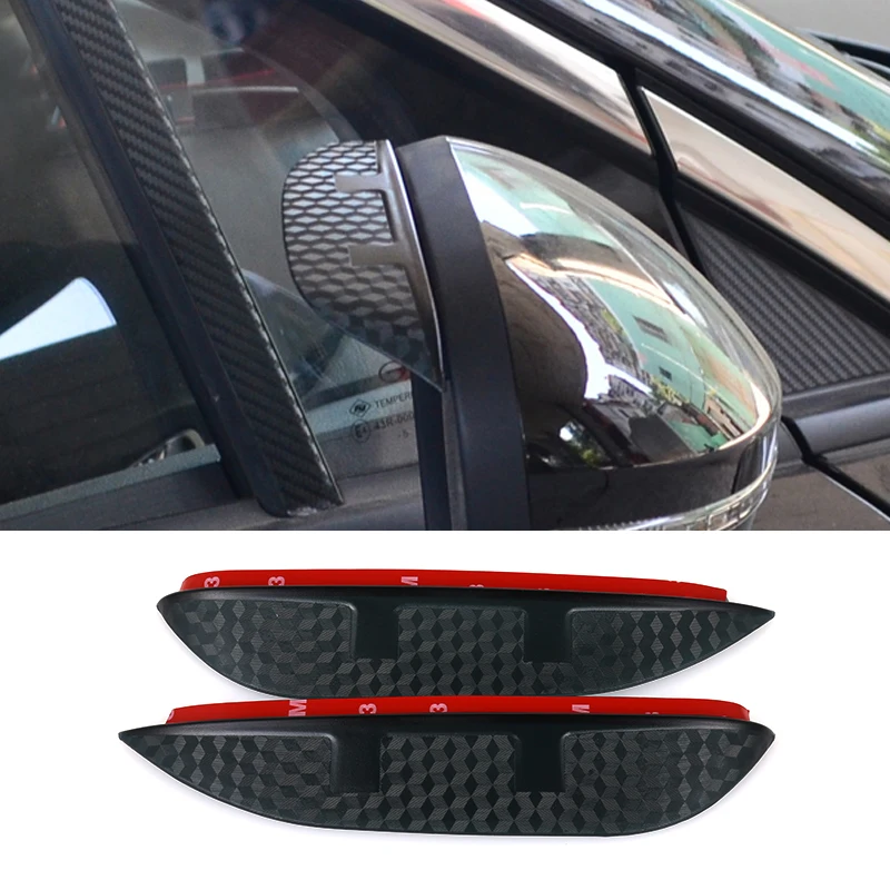 

Car Styling Carbon rearview mirror rain eyebrow Rainproof Flexible Blade Protector Accessory For HONDA CIVIC 2012