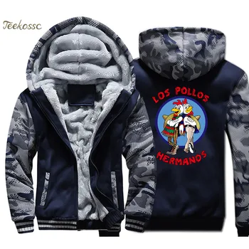 

Breaking Bad Hoodie Men LOS POLLOS Hermanos Hooded Sweatshirt Chicken Brothers Coat 2020 Winter Thick Fleece Warm Hipster Jacket