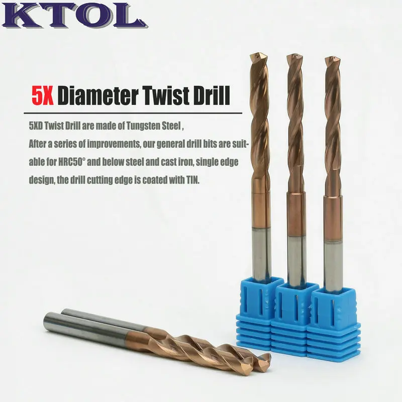 6MM Tungsten Carbide Metal Drill Bits for Hard Steel Iron Drilling Hole HRC50 5xD Titanium Coated Twist Drill Set Milling Cutter