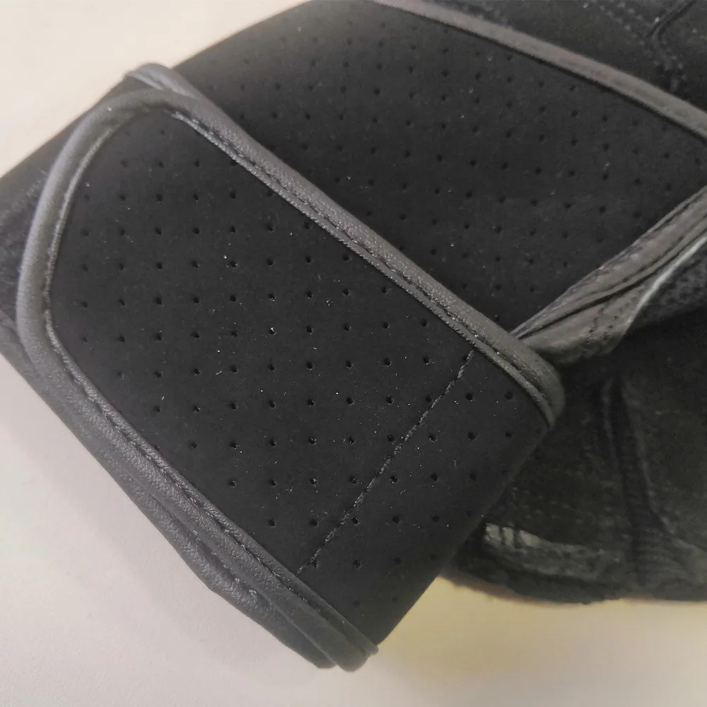 Мужские Перчатки для фитнеса на полпальца с ладонью из натуральной кожи 45 см ремешок защита запястья Тренажерный зал Crossfit тяжелая атлетика спортивные перчатки