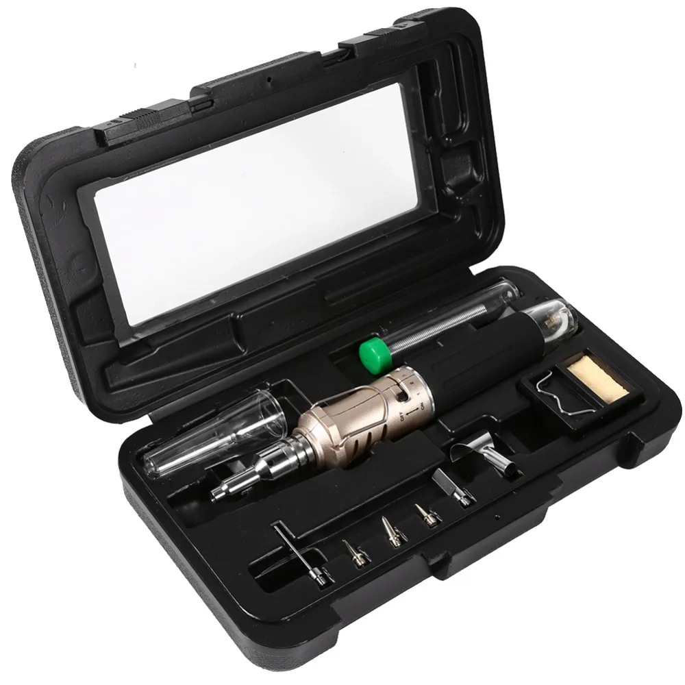 

Portable 10 in 1 Automatic Ignition Soldering Iron Set Portable Professional Welding Kit Torch Tool Automatic Ignition Function