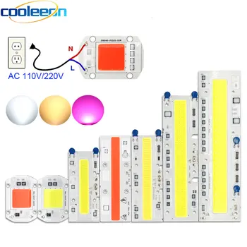 

AC 110V 220V LED Lamp Driverless COB Smart IC 20W 30W 50W 100W 150W Full Spectrum LED Plant Grow Light Bulb for DIY Floodlights