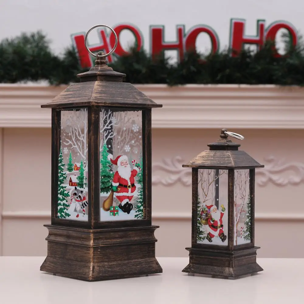 

Vintage Christmas LED Lantern Decoration Hanging Candlestic Lanternk Christmas Xmas Gift Wedding Party Supplied Ornaments