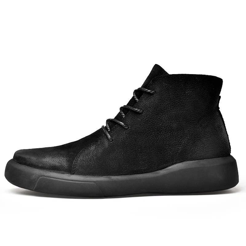 Mâle Chaussure Cuir Mens Chaussures brown Printemps De En Mode Taille Martin Top Homme Grande Clax Boot Bottes Black High Décontractée Automne Véritable ZpwxXX