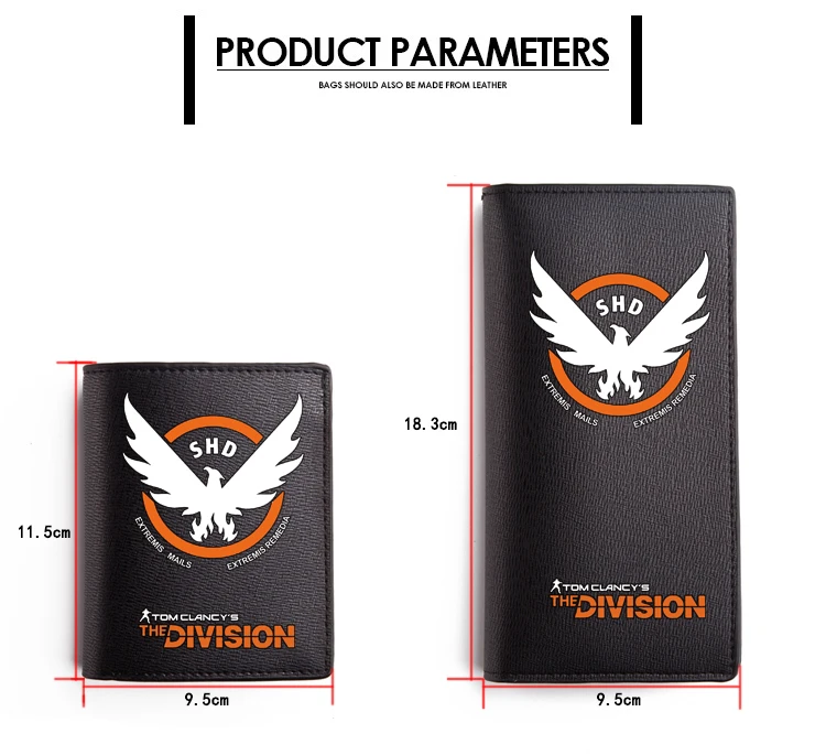 PU The Division Wallet Black Style Fashion Purse Carteira (2)