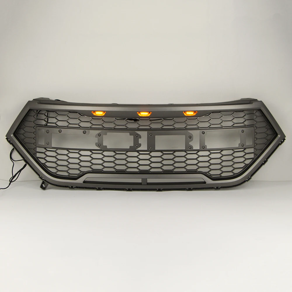  Front Bumper Grille for Ford Edge 2015 2016 2017 2018 Gray Grill Raptor Style Honeycomb Mesh With L - 33024773861