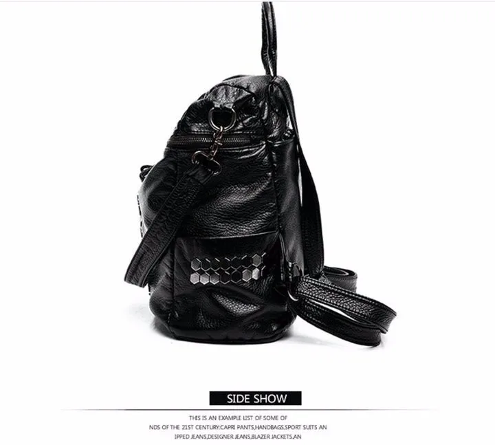 Rdywbu High Quality Star Backpack Wash Water PU Leather Travel Bag Women Leisure Rivets Girl Large Capacity Stud Schoolbag H104