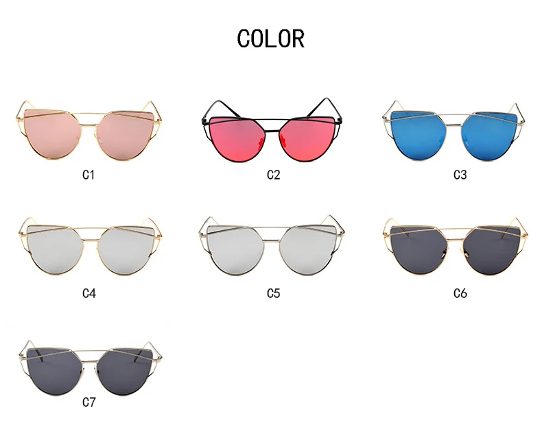 Qigge Модные Винтажные женские солнцезащитные очки "кошачий глаз", брендовые дизайнерские Роскошные Металлические зеркальные солнцезащитные очки цвета розового золота для женщин, UV400